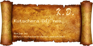 Kutschera Dénes névjegykártya